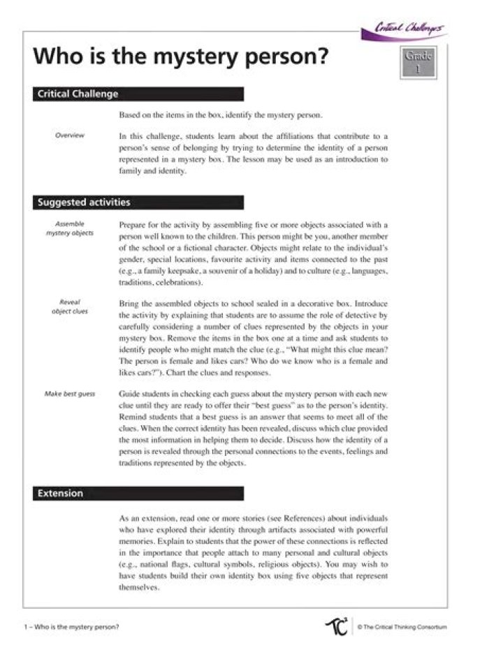 Who Is The Mystery Person?